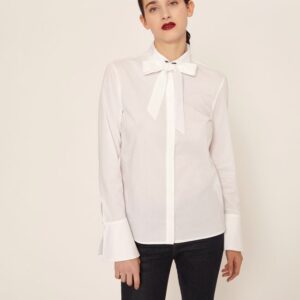 FLARED CUFF PUSSYCAT BOW BLOUSE