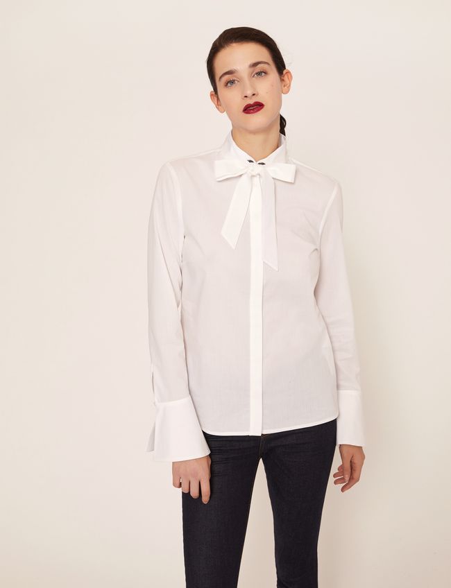 FLARED CUFF PUSSYCAT BOW BLOUSE - Time Square Trading Co., Ltd.